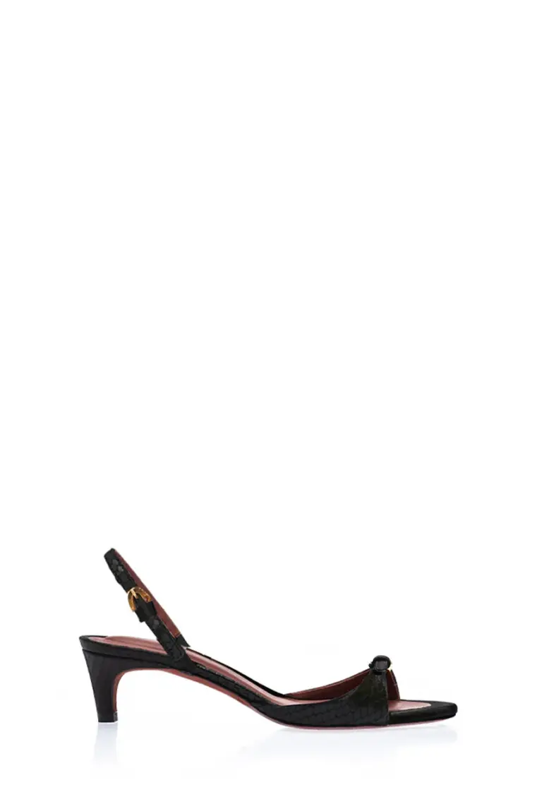 La Capricciosa — Black Snake Print Leather