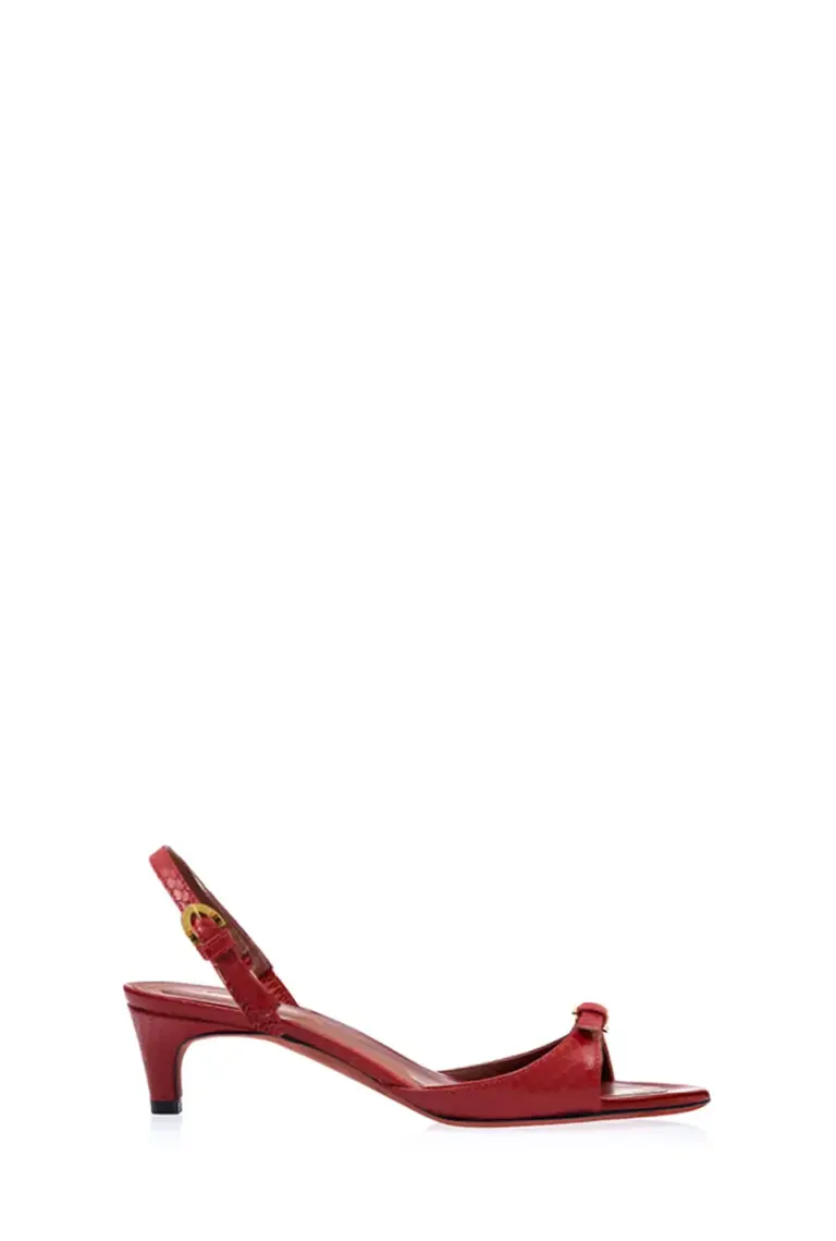 La Capricciosa — Red Lipstick Snake Print Leather