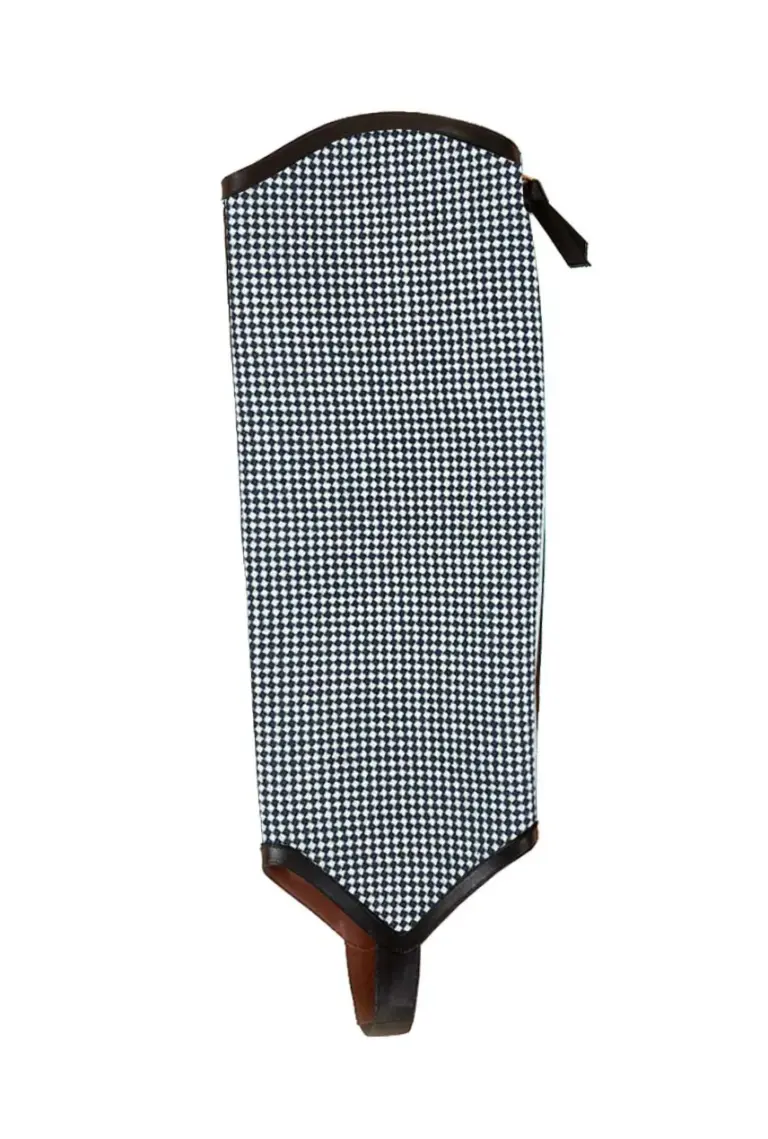 The Long Gaiter — B&W Chess Fabric & Black Calf