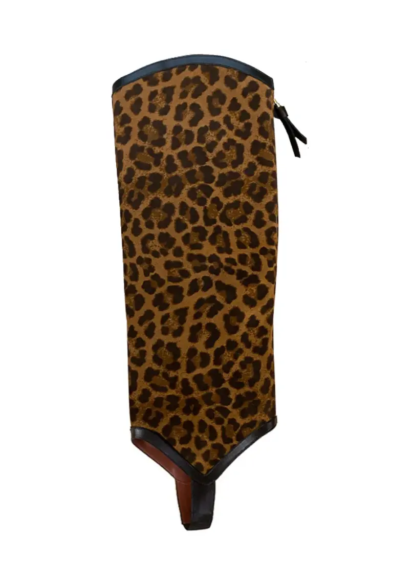 The Long Gaiter — Leopard Print Crosta & Black Calf