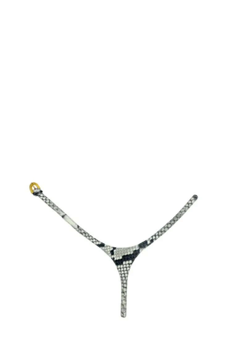 Maliziosa Mask — B&W Snake Print Leather