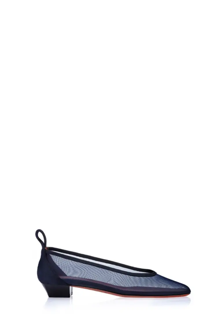 La Timida — Navy Mesh & Nappa